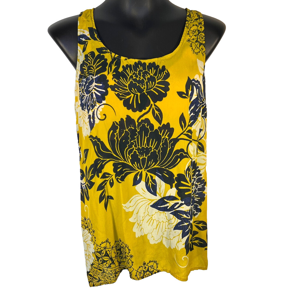 Cabi Silk Blend Top Womens M Semi-Sheer Floral Boho Bloomcore Career Layer Soft